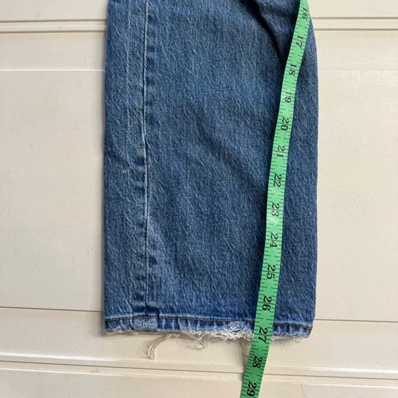 Abercrombie & Fitch The Dad High Rise Jeans Curve Love Distressed Size 25/0 - Picture 2 of 6